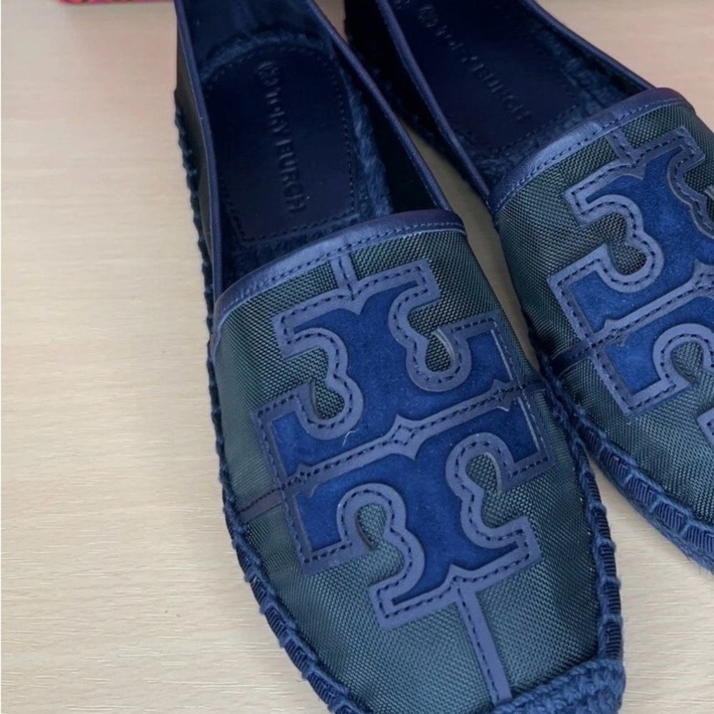 Tory Burch Navy Melachite Espadrilles - Picture 2 of 8